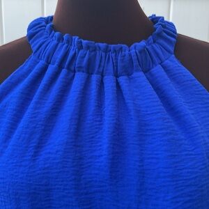 Tacera halter cocktail dress in royal blue color size large